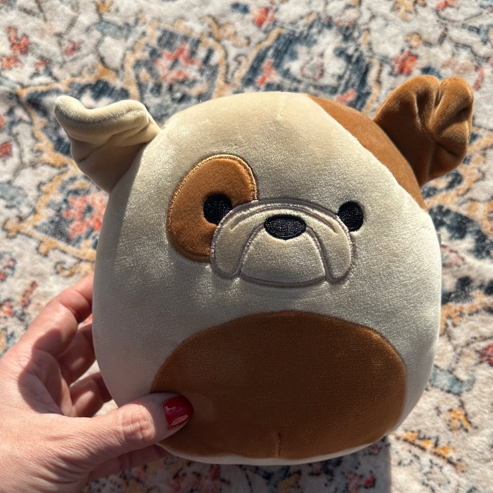 Squishmallow Brock the Brown Bulldog Plush 8” Toy Like New
